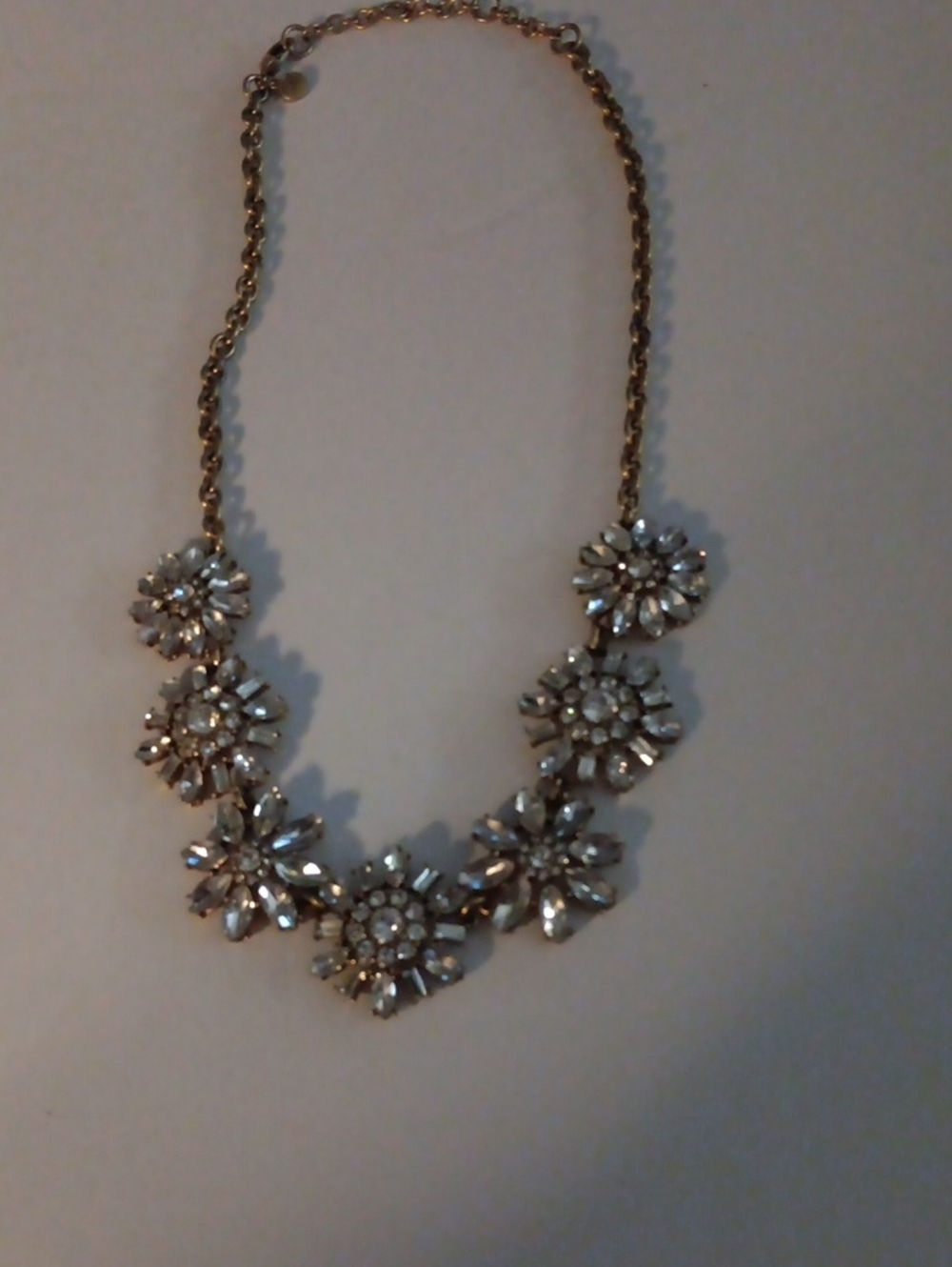 J. Crew Gold-Tone Floral Crystal Necklace - White